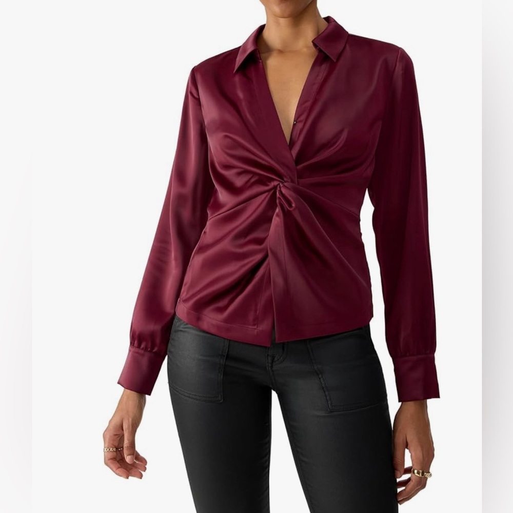 Sanctuary Easy On Me Satin Blouse Small NWT